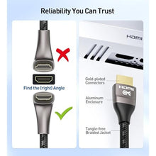 Load image into Gallery viewer, Cable Matters 48Gbps 8K Right Angle HDMI Cable, 90 Degree, 6.6ft, Black_369