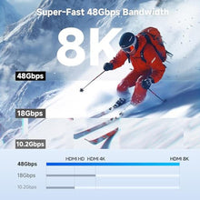 Load image into Gallery viewer, Cable Matters 48Gbps Unidirectional USB C to HDMI 2.1 Cable, 6ft, Black_734