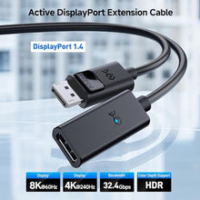 Load image into Gallery viewer, Cable Matters Active DisplayPort Extension Cable, DP 1.4, 16ft / 5m, Black_942