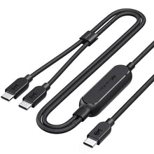 Load image into Gallery viewer, Cable Matters Braided 2-in-1 USB C to USB C Cable, 6ft, 140W Charging, Black_1