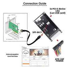 Load image into Gallery viewer, Cablecc 4X Oculink SFF-8612 SFF-8611 to PCIE PCI-Express 16x Adapter with ATX 24pin Power Port for Mainboard Graphics Card, Black_70
