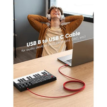 Load image into Gallery viewer, CableCreation USB B to USB C Printer Cable 10FT, MIDI Cable to USB C, Red_176
