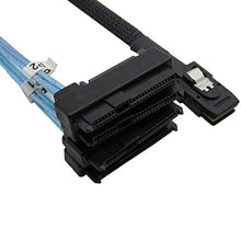 Load image into Gallery viewer, CableDeconn Mini SAS 36 SFF-8087 to (4) SFF-8482 Connectors with SATA Power 1m, Black_8128