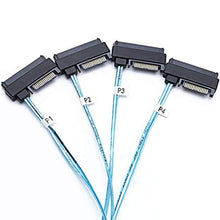 Load image into Gallery viewer, CableDeconn SFF-8643 Internal Mini SAS HD to (4) 29pin SFF-8482 connectors with SAS 15pin Power Port 12GB/S Cable (1M) (H0204), BlackBlue_4973