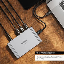 Load image into Gallery viewer, CalDigit E5 - Thunderbolt 5 Element 5 Hub - 9 Ports, 4 x Thunderbolt 5/USB4 v2, 3 x USB-A & 2 x USB-C 10Gb/s, Single 8K, Dual 6K/8K, or Two 4K@240Hz Displays, 90W Charging, 0.8m Cable 180W PSU, SpaceGray_491