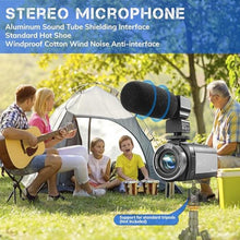 Load image into Gallery viewer, Camcorder FHD 1080P Video Camera for YouTube with 30FPS 36MP 3.0 Inch 270 Degree Rotation LCD, 16X Digital Zoom Vlogging Camera for Beginners with 2 Batteries Microphone, Remote, Stabilizer, Lens Hood, Black_65
