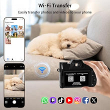 Load image into Gallery viewer, Camera Digital, 75MP WiFi 4K Vlogging Video Camera for YouTube with 3'' 180Flip Screen, 64GB SD Card, Anti-Shake, 2 Batteries, Digital Camera for Vlogging & Photography for Beginner, Black_98