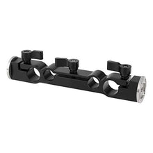 Load image into Gallery viewer, CAMVATE 15mm & 19mm Dual-Port Rod Clamp with M6 Rosette for Shoulder Rig, Black_1