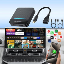 Load image into Gallery viewer, Car TV Mate 2025 Built-in Wireless CarPlay Adapter, Fire TV Stick Converter for Car Plug & Play, Stable Fast, No Latency, HDMl Multimedia Adapter with Factory Wired CarPlay and Most Streaming Devices, Black_1