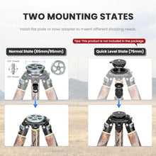 Load image into Gallery viewer, Carbon Fiber Heavy Duty Tripod for Camera, WEYLLAN LX9G Camera Bowl Tripod with 40mm Leg Camouflage Sleeve 10-Layer Carbon Fibre Professional Camcorder Tirpod for Telephoto Lens Max Load 88lbs/40kg_4673
