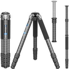 Load image into Gallery viewer, Carbon Fiber Tripod for Camera, Heavy Duty Tripod, Professional Camera Tripod Monopod with Center Column, 10-Layer Carbon Fiber Tube, WEYLLAN GX9 Max Tube Dia 40mm for DSLR Camera Telephoto Lens, black_1