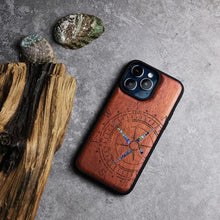 Load image into Gallery viewer, Carveit Handcrafted Case for iPhone 15 Pro Max, Incomplete Compass, Rosy, CompassRosy_7484