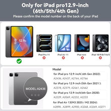 Load image into Gallery viewer, Case with Keyboard for iPad Pro 12.9-inch (6th, 5th, 4th Gen), iPad Air 13(M3 2025 / M2 2024): Bluetooth Wireless Detachable Magnetic Stand Rechargeable Keyboard with Removable Cover/ Trackpad(Grey)_1321