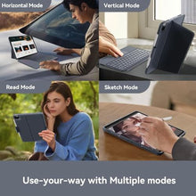 Load image into Gallery viewer, Case with Keyboard for iPad Pro 12.9-inch (6th, 5th, 4th Gen), iPad Air 13(M3 2025 / M2 2024): Bluetooth Wireless Detachable Magnetic Stand Rechargeable Keyboard with Removable Cover/ Trackpad(Grey)_1324