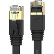 Load image into Gallery viewer, Cat 7 Ethernet Cable 65 ft High Speed 10Gbps 600MHz, Shielded Ethernet Cord, LAN Cable with RJ45, Weatherproof Flat Internet Network Patch Cord, Fast LAN Wire for Gaming, PS5/4/3, Xbox, Modem, Router, Black_1