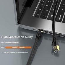 Load image into Gallery viewer, Cat 7 Ethernet Cable 65 ft High Speed 10Gbps 600MHz, Shielded Ethernet Cord, LAN Cable with RJ45, Weatherproof Flat Internet Network Patch Cord, Fast LAN Wire for Gaming, PS5/4/3, Xbox, Modem, Router, Black_4565
