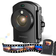Load image into Gallery viewer, Caupureye Time Lapse Camera - Timelapse Camera with Infrared Positioning & LED Light, 180 Days Shooting, 1080P AVI Videos & Photos for Outdoor Construction, Cooking, Plant Growth, Landscape(64GB), ObsidianSilvery_1