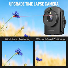 Load image into Gallery viewer, Caupureye Time Lapse Camera - Timelapse Camera with Infrared Positioning & LED Light, 180 Days Shooting, 1080P AVI Videos & Photos for Outdoor Construction, Cooking, Plant Growth, Landscape(64GB), ObsidianSilvery_1174