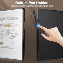 Load image into Gallery viewer, Caweet Stand Case for Remarkable Paper Pro 11.8 Inch 2024, Hard Back Shell Protective Auto Sleep/Wake Book Folio Cover with Pen Holder and Hand Strap, Black_1466