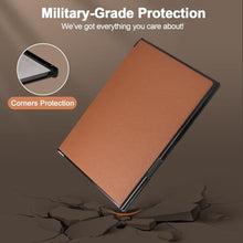 Load image into Gallery viewer, Caweet Stand Case for Remarkable Paper Pro 11.8 Inch 2024, Hard Back Shell Protective Auto Sleep/Wake Book Folio Cover with Pen Holder and Hand Strap, Brown_608