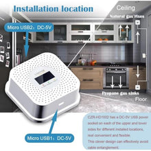 Load image into Gallery viewer, CAZONER Natural Gas Detector,10-Year Lifespan, Methane, Propane, & Explosive Gas Alarm for RV and Home, Digital LCD Display_1008