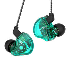 Load image into Gallery viewer, CCZ Melody inear Earphones Wired Gaming Earbuds 1DD 1BA Hybrid Drivers in-Ear Headphones iem Earbuds HIFI Bass with Ear fins, 4N OFC Cable for Drum, Studio, Editing, pc, Gaming(Green, with microphone)_1