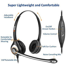 Load image into Gallery viewer, Cell Phone Headset with Microphone Noise Cancelling & Call Controls, 3.5mm Computer Headphones for Samsung PC Business Skype Softphone Call Center Office, Clear Chat, Ultra Comfort, Gray_7109