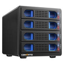 Load image into Gallery viewer, CENMATE 4 Bay Hard Drive Enclosure with Cooling Fan for 2.5/3.5" SATA HDD/SSD with USB A/C 3.0eSATA Cable, 3.5 Hard Drive Reader Supports 80TB Capacity(NO RAID/NAS)_1