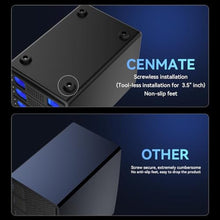 Load image into Gallery viewer, CENMATE Aluminum 4 Bay Hard Drive Enclosure with Cooling Fan for 2.5/3.5" SATA HDD/SSD with USB A/C 3.0, Support Hot Swappable, Tool-Free HDD Enclosure, DAS(NO RAID/NAS), Black_408