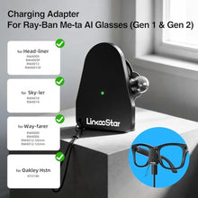 Load image into Gallery viewer, Charging Adapter for Ray-Ban Meta Smart Glasses Charger Gen1 & Gen2, 2 Pack, Black_659