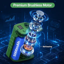 Load image into Gallery viewer, CHARMP Waist Clip Fan - 5000mAh Rechargeable Portable Personal Fan, 39ft/s Ultra-Strong Wind, 29H Runtime, 5 Speeds, LED & SOS Light, for Outdoor, Camping, Hiking, Construction, ArmyGreen_3955