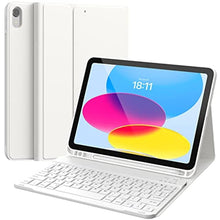Load image into Gallery viewer, CHESONA Keyboard Case for iPad (A16) 11th/10th Generation (2025/2022), Detachable Wireless Keyboard, Stand Folio Keyboard Cover with Pencil Holder, Thin & Light (White)_1