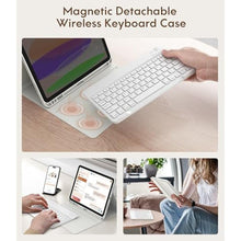 Load image into Gallery viewer, CHESONA Keyboard Case for iPad (A16) 11th/10th Generation (2025/2022), Detachable Wireless Keyboard, Stand Folio Keyboard Cover with Pencil Holder, Thin & Light (White)_7822