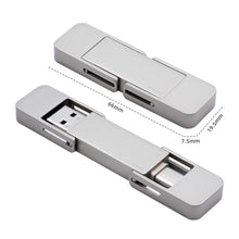 Load image into Gallery viewer, CHUCHENG USB Drive 128GB External SSD,USB 3.2 Gen 2 A+C Dual Port Portable SSD,Up to 550MB/s for Data Storage, External Solid State Hard Drive for iPhone 15/16 /Android/PC/Mac/Laptop, silvery_5219