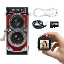 Load image into Gallery viewer, CHUZHAO Digital Camera Retro TLR Style 1080P FHD Video 12MP Photos Autofocus Portable Vintage Mini Vlogging Camera with 16GB Card Gift for Beginners Teens Adults, Red_1