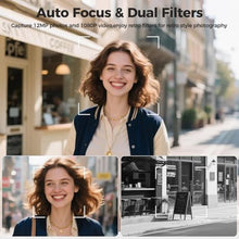 Load image into Gallery viewer, CHUZHAO Digital Camera Retro TLR Style 1080P FHD Video 12MP Photos Autofocus Portable Vintage Mini Vlogging Camera with 16GB Card Gift for Beginners Teens Adults, Red_139