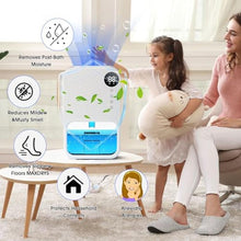 Load image into Gallery viewer, cjc Dehumidifiers for bedroom 40 OZ Water Tank with Digital display Auto-Off, Portable Small Dehumidifier for Room,Bathroom,RV,Basement, Closet 500 sq.ft,7 Colors LED Light (White)_1778