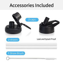 Load image into Gallery viewer, CLQFDT 32oz Sunflower Vacuum Insulated Stainless Steel Water Bottles with Straw & Spout Lids, Double Wall Sport Bottle, Sweat-Proof BPA Free, Canteen Metal Thermo Mug Hydro Cup Jug, Sunlfower Gift_6942