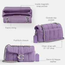 Load image into Gallery viewer, Coach Colored Dye Quilted Denim Tabby Shoulder Bag 22_24
