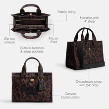 Load image into Gallery viewer, COACH Leopard Cargo Tote 26, BDarkLeopard_3045