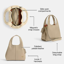 Load image into Gallery viewer, COACH Polished Pebble Leather Lana Shoulder Bag 23 Ivory One Size_25
