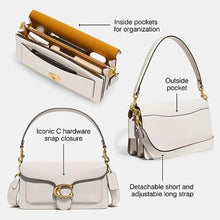 Load image into Gallery viewer, COACH Polished Pebble Leather Tabby Shoulder Bag 26, Chalk, One Size_4
