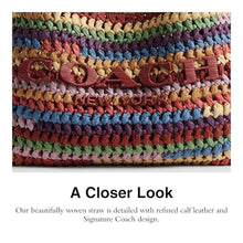 Load image into Gallery viewer, COACH Women's Large Weave Straw Brooklyn Shoulder Bag 28, B4/Multi, One Size_9