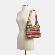 Load image into Gallery viewer, COACH Women's Large Weave Straw Brooklyn Shoulder Bag 28, B4/Multi, One Size_10