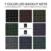 Load image into Gallery viewer, Coastacloud 7 Colors Backlit Bluetooth Keyboard for iPhone/Ipad Air/iPad mini/Ipad Pro, Wireless Keyboard for Samsung Galaxy Smartphone/Tab/Tablet, Easy Connected with iOS/Android/Windows_404