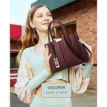 Load image into Gallery viewer, COCIFER Purses and Handbags for Women Shoulder Tote Bags Satchel Top Handle Bag, EBurgundy_2348