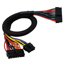 Load image into Gallery viewer, COMeap 24 Pin ATX Cable for Corsair AX Series and Seasonic PSUs, 18 Pin + 10 Pin to 24 Pin ATX PSU Power Adapter Sleeved 24.8-inch(63cm), Black_1