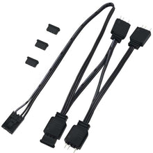 Load image into Gallery viewer, COMeap 4 Pin RGB Adapter for Corsair Commander Core and iCUE Commander CORE XT, 1 to 4 ARGB Splitter Extension Cable Connect to 5V 3-Pin ARGB Devices 19-in, Black_1