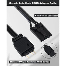 Load image into Gallery viewer, COMeap 4 Pin RGB Adapter for Corsair Commander Core and iCUE Commander CORE XT, 1 to 4 ARGB Splitter Extension Cable Connect to 5V 3-Pin ARGB Devices 19-in, Black_4993