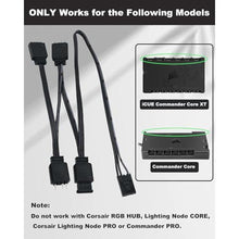 Load image into Gallery viewer, COMeap 4 Pin RGB Adapter for Corsair Commander Core and iCUE Commander CORE XT, 1 to 4 ARGB Splitter Extension Cable Connect to 5V 3-Pin ARGB Devices 19-in, Black_4994